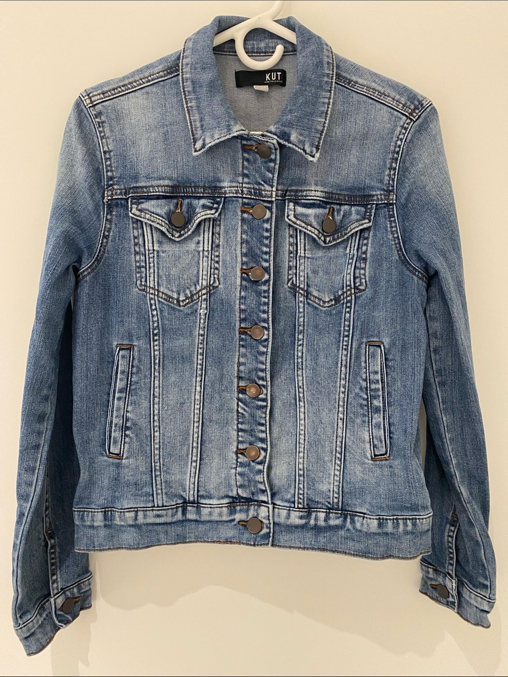 Kut From The Kloth Jacqueline Denim Jean Jacket Medium Wash Small